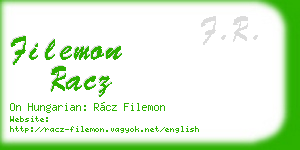 filemon racz business card