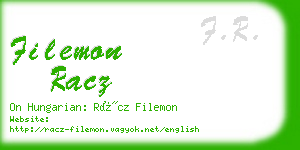 filemon racz business card